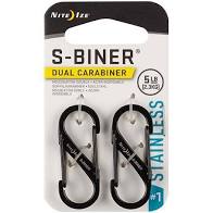 Niteize S-Biner Dual Carabiner Stainless / Aluminum #1,#2,#3,#4,#5 - carry things freely - Backpackers Gallery
