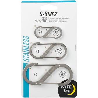 Niteize S-Biner Dual Carabiner Stainless / Aluminum #1,#2,#3,#4,#5 - carry things freely - Backpackers Gallery